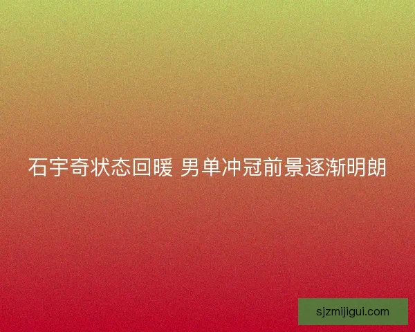 石宇奇状态回暖 男单冲冠前景逐渐明朗